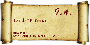 Izsóf Anna névjegykártya