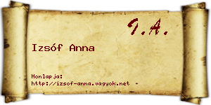 Izsóf Anna névjegykártya